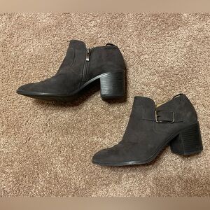 Franco Sarto Dark Gray Suede Booties - Size 8.5